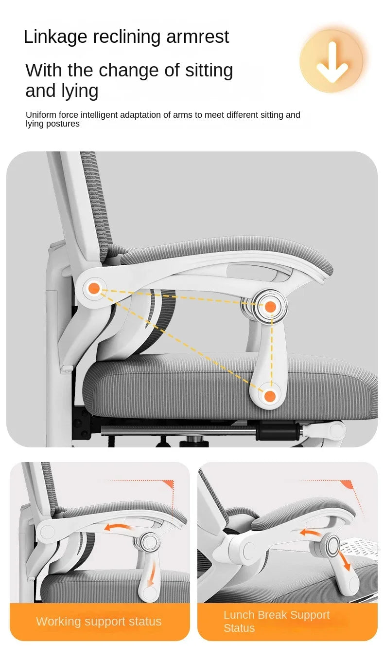 Silla de oficina ergonómica de malla con soporte lumbar, silla de escritorio para ordenador de respaldo alto para adultos, silla de trabajo cómoda para largas jornadas