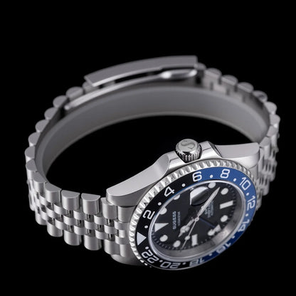 Sugess GMT Diving Watch of Men Automatic Mechanical Waterproof Wristwatches Peacock SL3032 Movement Ceramic Bezel Jubille Band