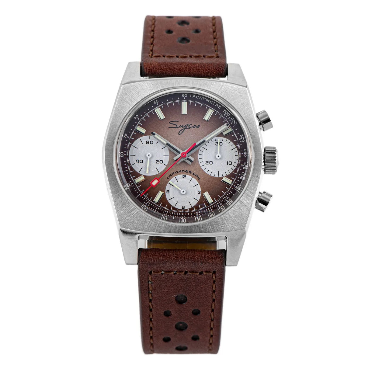 Sugess 37mm Men's Pilot Watches Original ST19 Chronograph Swanneck Mechanical Wristwatches Dome Sapphire Crystal Force Army 2024