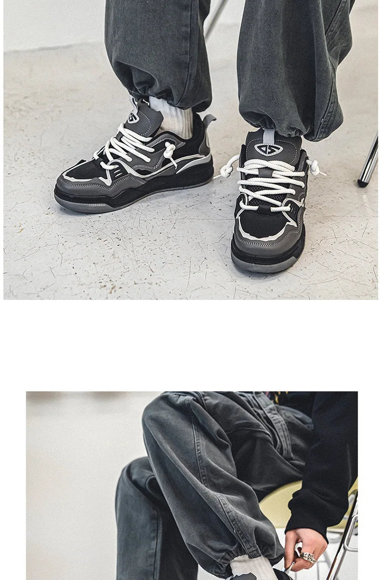 New Mesh Men's Casual Sneakers Comfortable Male Running Shoes for Men Lace-up Platform Skateboard Shoes Student Sports Sneakers