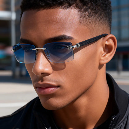 2026 Wooden Rimless Sunglasses Women Trendy Retro UV400 Protection Square Sunglass Men Brand Design Fashion Glasses Dropshipping