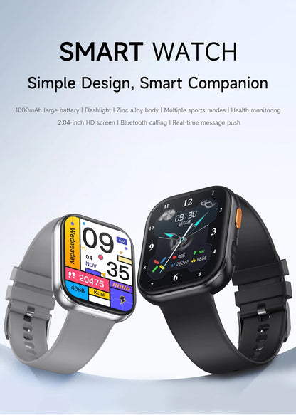 New 1000mAh Battery Smart Watch Women Heart Rate Sleep Monitoring Bluetooth Call IP68 Waterproof Smartwatch Men For Android IOS