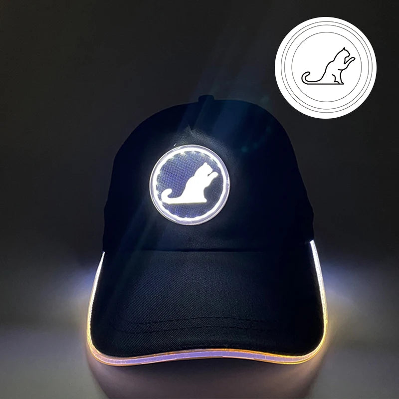 Модерна светеща бейзболна шапка с LED осветление, хип-хоп шапка за бар и клуб, флуоресцентна шапка за мъже и жени, DJ танци, парти аксесоари и костюм costume