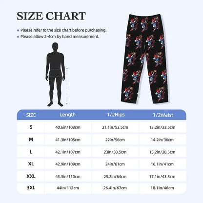 Custom Print Men's Soniced Pajama Pants Hedgehog Game Sleepwear Sleep Lounge Bottoms with Pockets