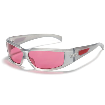 KLASSNUM Women Y2k Glasses Men 2026 Trendy New Sunglasses Future Sense Of Technology Girls Silver Pink Sunglasses UV400 Eyewear