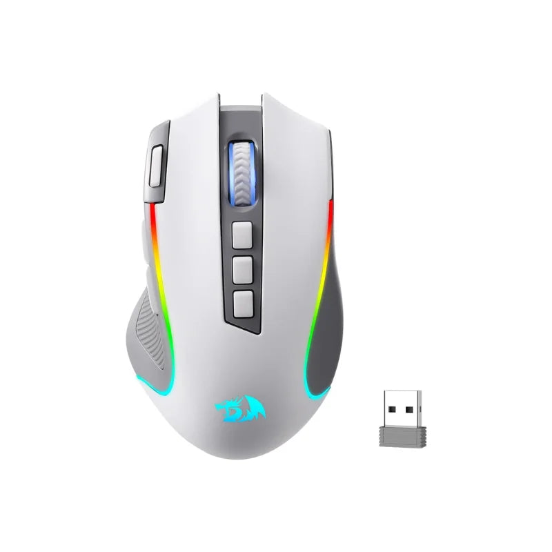 Mouse Gaming Redragon M612 PRO RGB BT 2.4G, ottico wireless 8000 DPI, 9 pulsanti programmabili, 7 modalità retroilluminate, B