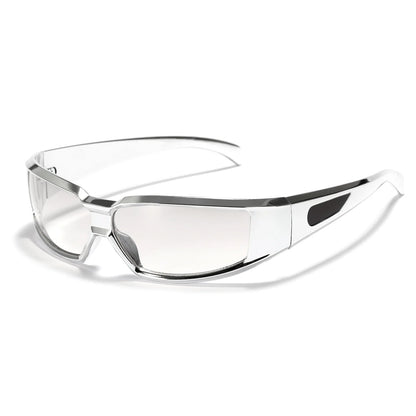 KLASSNUM Women Y2k Glasses Men 2026 Trendy New Sunglasses Future Sense Of Technology Girls Silver Pink Sunglasses UV400 Eyewear