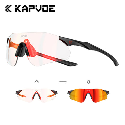 Kapvoe New Outdoor Running Cycling Glasses Bike Photochromic Sunglasses Women Eyewear Men Sports Marathon Bicycle UV400 Goggles
