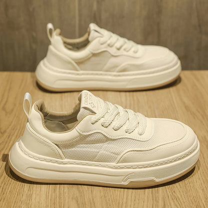 Ultralette, åndbare mesh-sneakers til mænd 2025 – moderigtige fritidssko med tyk sål, behagelige snøresko til daglig gang