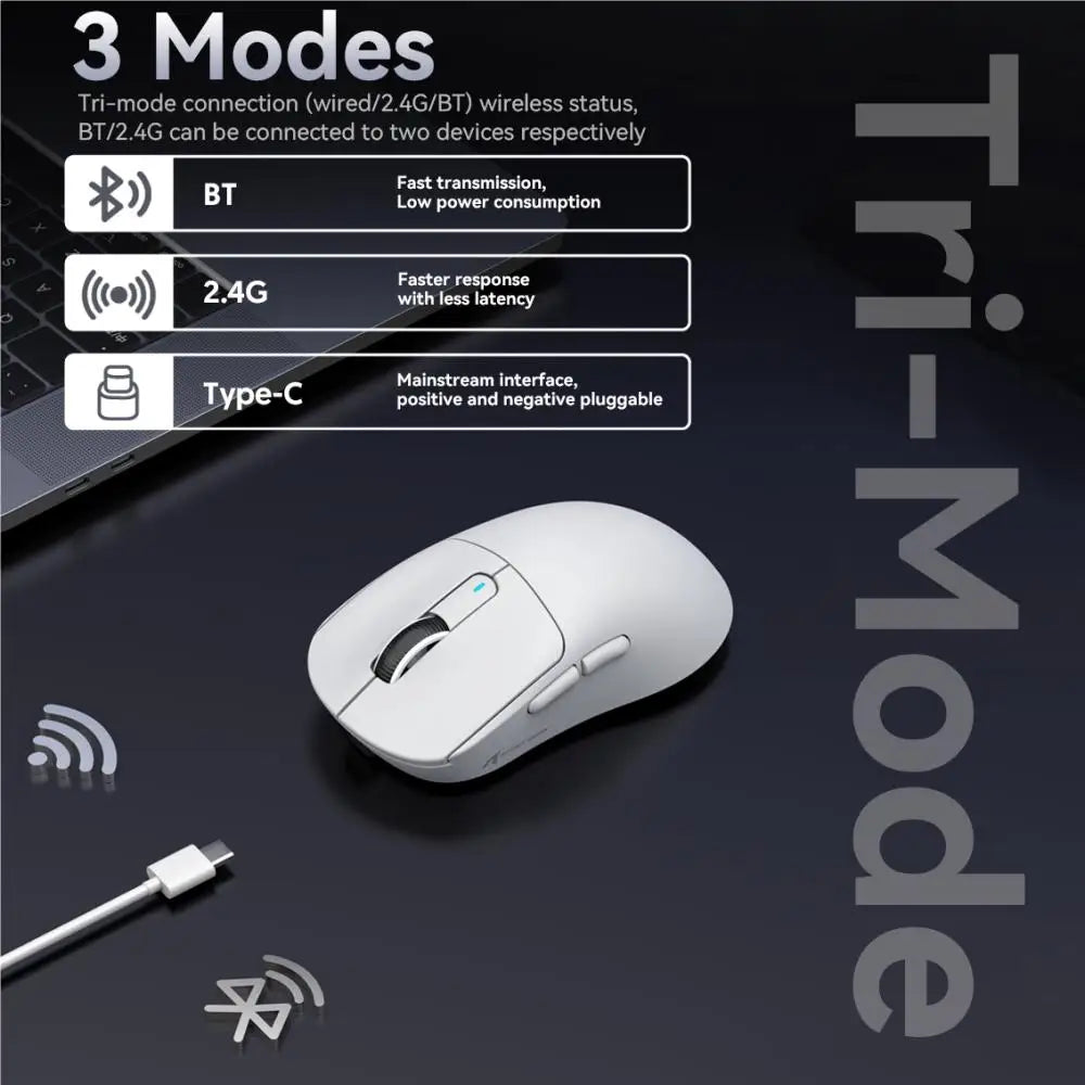 X3 Gaming Mouse Wireless ATTACK SHARK Rot 4K Rückläufe, Bluetooth-Tri-Mode-Verbindung, PAW3395, Makro-Bluetooth-Gaming-Maus