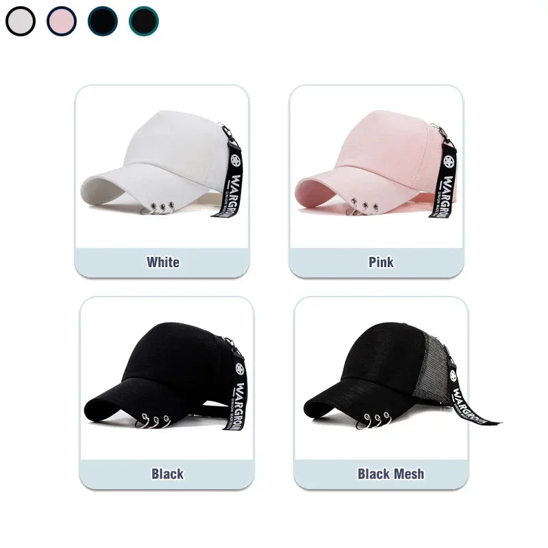 Classic Brim Design Metal Personalized Baseball Cap, Lightweight and Breathable Style! Four Colors To Choose From