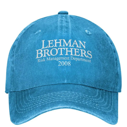 Czapka z daszkiem Lehman Brothers Risk Management – upadłość banku – czapka typu trucker – czapka tenisowa – czapka typu snapback – czapki baseballowe dla kobiet