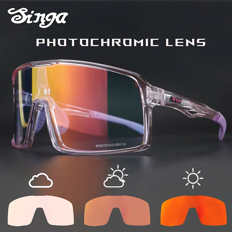 SINGA Photochromic Cycling Sunglasses Sport Glasses Road Bike Glasses MTB Eyewear for Man Women Riding Goggle Cycling Glasses