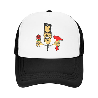 PSOE-logo, Pedro Sanchez, verkkokangas-trucker-lippis, trendikäs kesäinen, hengittävä, verkkokangaspohjainen baseball-lippis, säädettävä, vapaa-ajan käyttöön