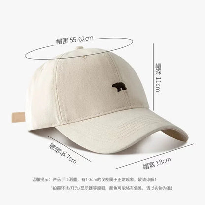 Polar Bear Embroidery Sun Hat Cotton Baseball Cap Lightweight UV Protection for Spring Summer Fall