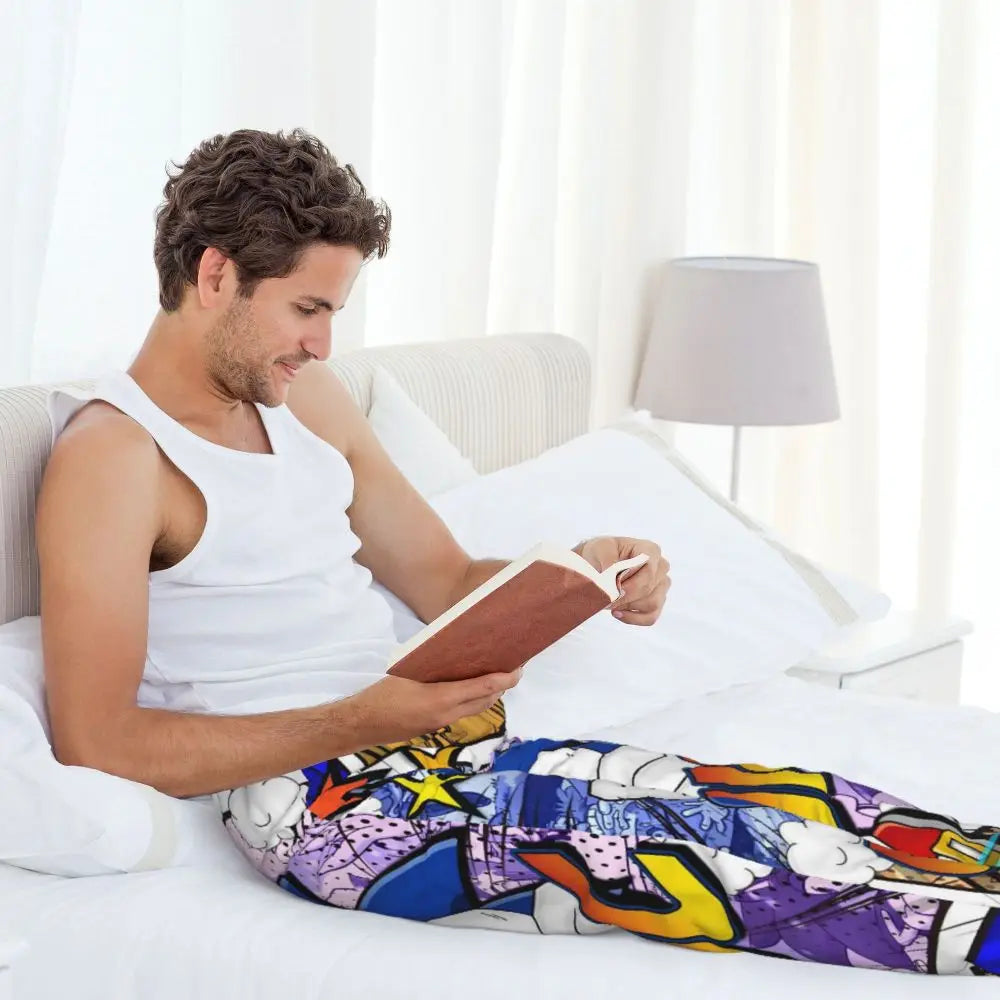 Custom Print Men's Soniced Pajama Pants Hedgehog Game Sleepwear Sleep Lounge Bottoms with Pockets
