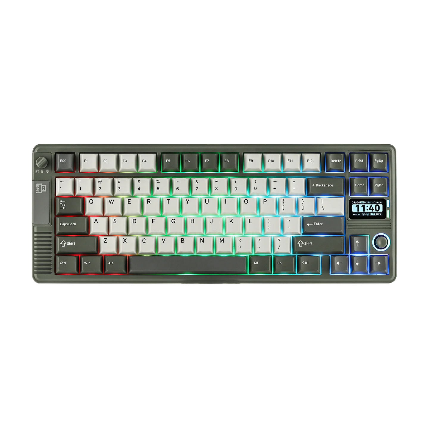 EPOMAKER RT85 75% ANSI US Layout Creamy Gasket Wired/BT/2.4Ghz Wireless Mechanical Keyboard with Joystick & DIY Screen 8000mAh