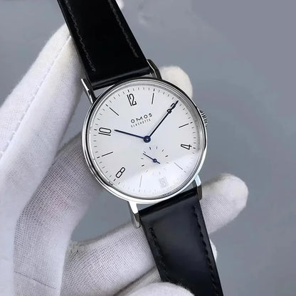 Men's 38mm automatic mechanical watch, compatible with Sea-Gull ST1731 movement, featuring a calendar, water resistance, and a t