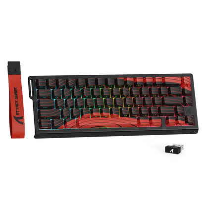 Teclado Gaming ATTACK SHARK X68PRO HE sem fios com Rapid Trigger, atuação ajustável, Hot-Swap, retroiluminação RGB, BT/2.4GHz/com fios