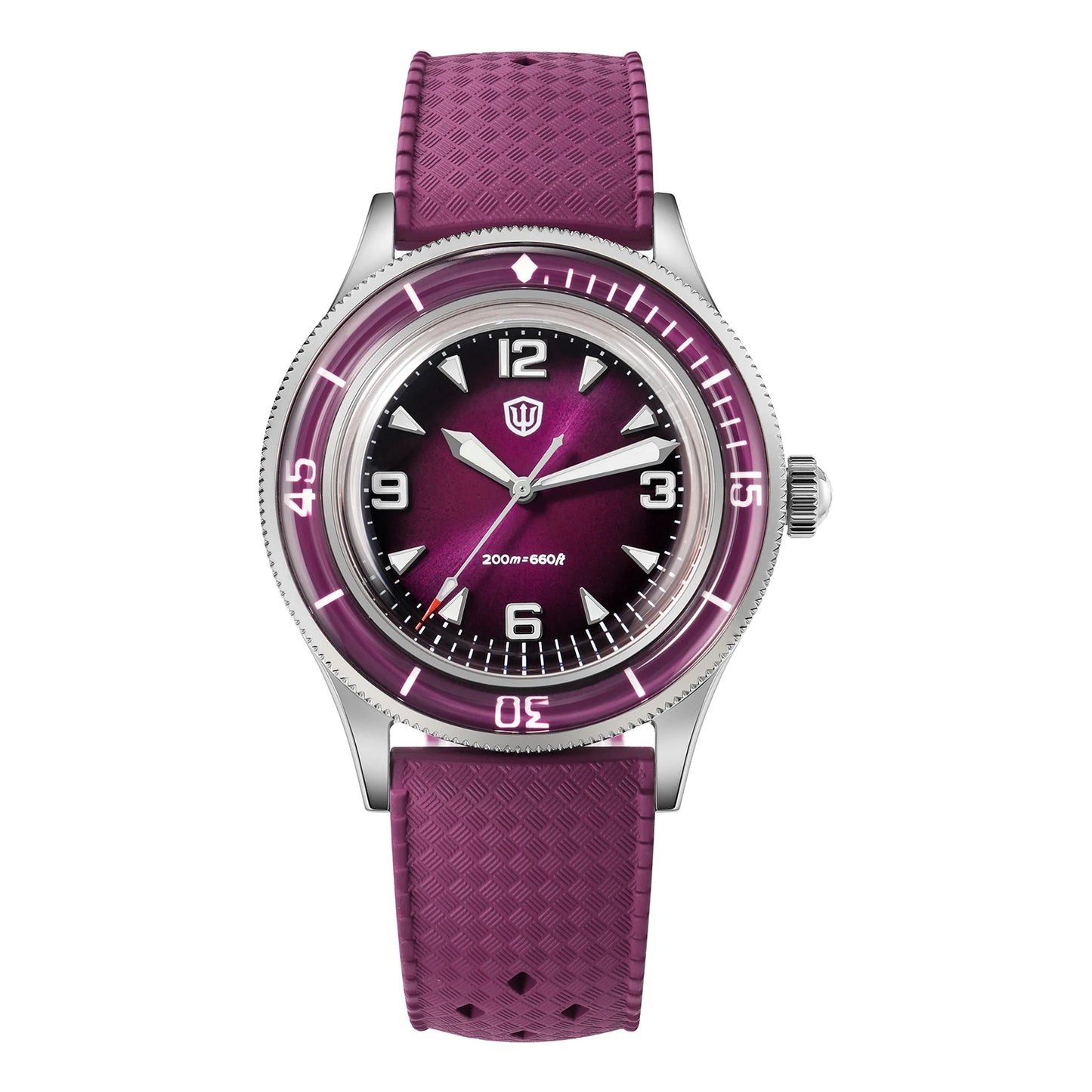 Watchdives 50-Fathoms Watch VH31 Sweep Seconds Quartz Movement Luminous 200m Waterproof Sapphire Stainless Steel  Watches WD50Q