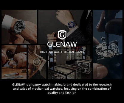Glenaw Top Luxury Moon Rotation Stylish Personalized Fully Automatic Mechanical Men's Luminous Waterproof Watch