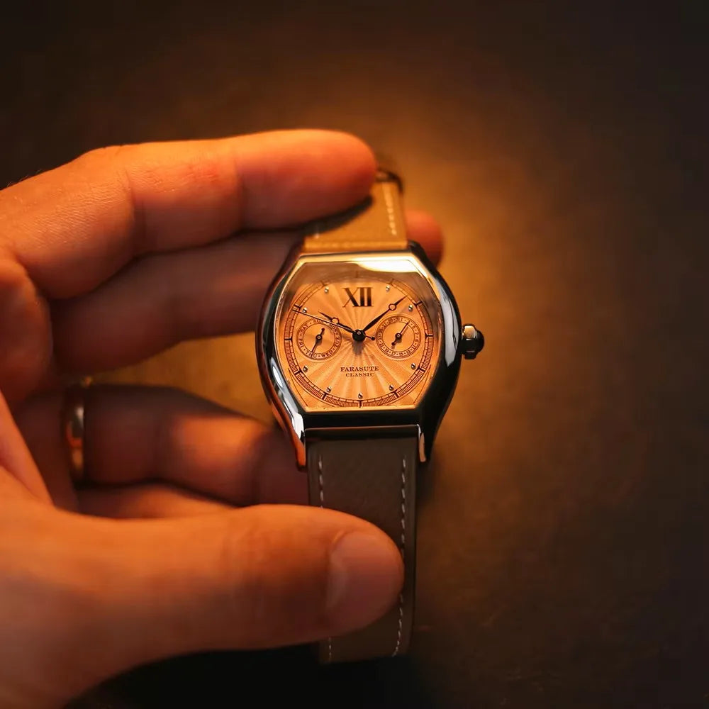FARASUTE 2024 New 36mm Men's Quartz Watch VH64 Movement Stainless Steel Sports Fashion Sapphire Glass Waterproof Men's Watch