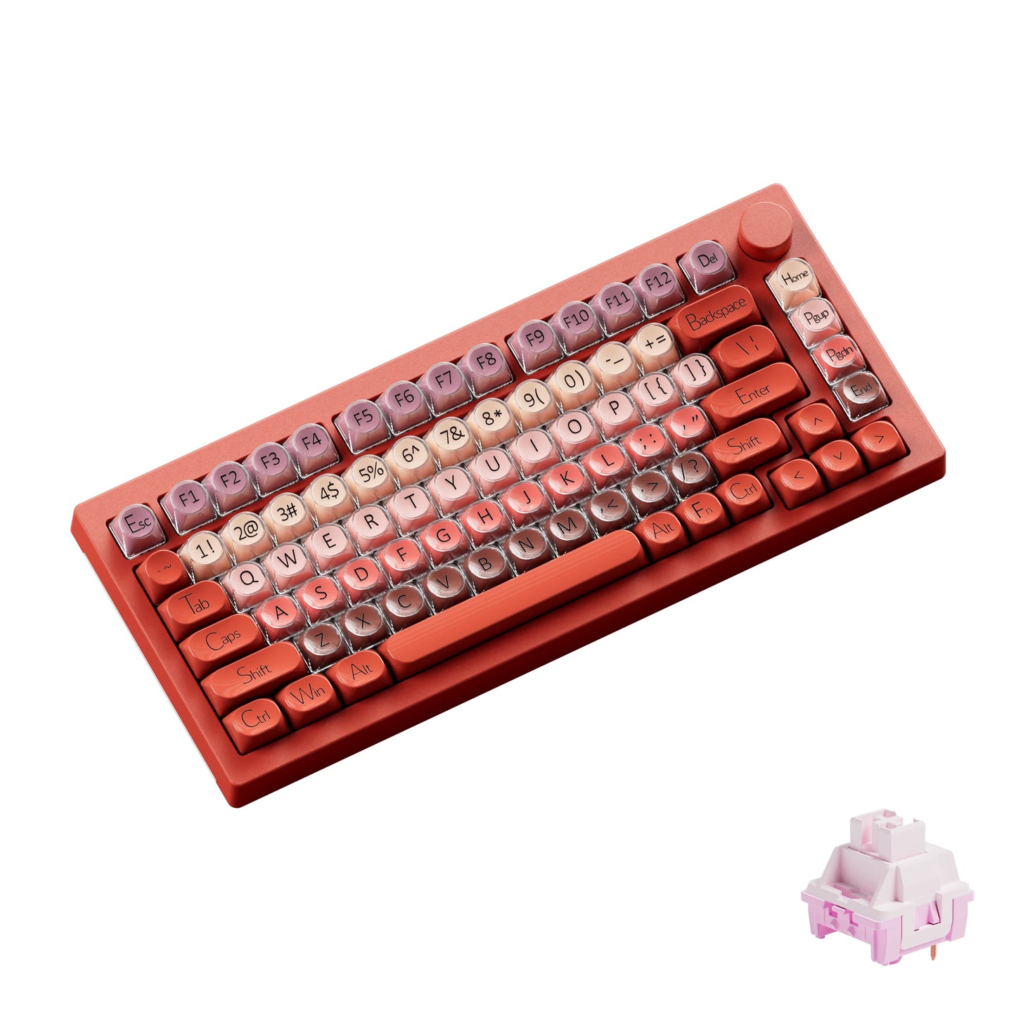Teclado mecânico gaming AKKO 5075 X Veekos K75, teclado 75% RGB, hot swap 3/5 pinos, com fios, personalizado, com botão rotativo e gasket
