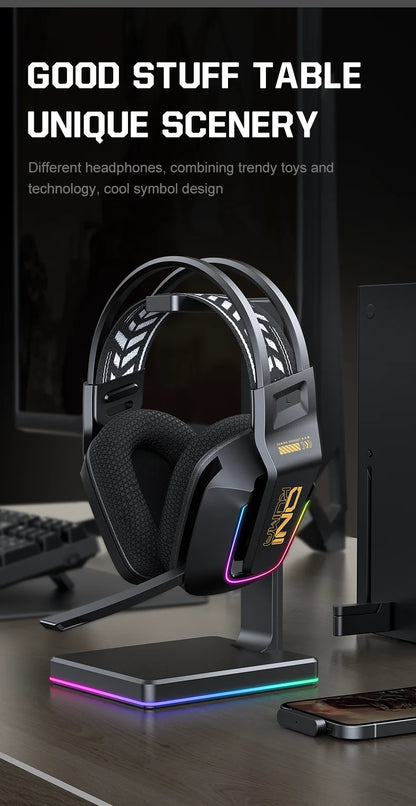 Auscultadores Gaming Sem Fios ONIKUMA GT828 Bluetooth 5.3 RGB com Microfone, Cancelamento de Ruído e Ligação em 4 Modos para PC, PS5 e Portátil