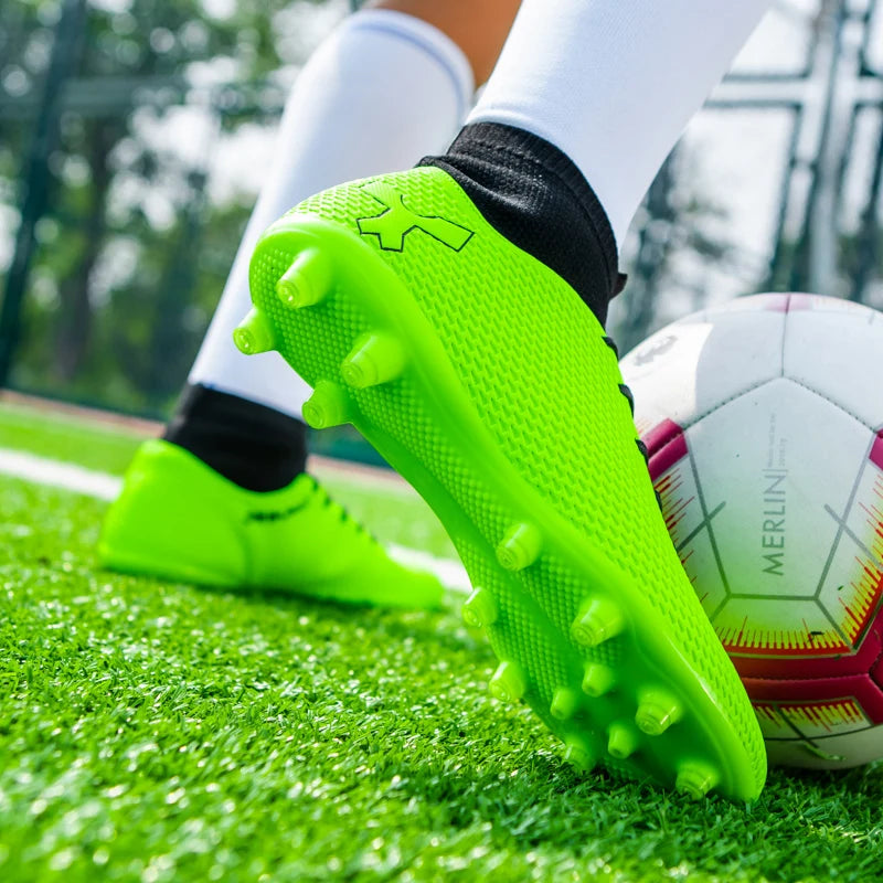 New Unisex Long Spike Football Boots Men Broken Nail Soccer Shoes AG/TF Training Soccer Cleats Sneakers Non-Slip Ankle Zapatos