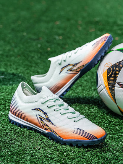 Chaussures de football TF pour adultes, semelle en caoutchouc résistante à l'usure pour terrain synthétique, chaussures de football légères en PU pour hommes, pour matchs sur gazon extérieur
