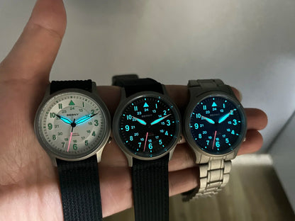 BERNY Full Titanium Watches for Men Outdoor Quartz Men's Field Wristwatch VH31 Super Luminous Sapphire Easy Read Watch