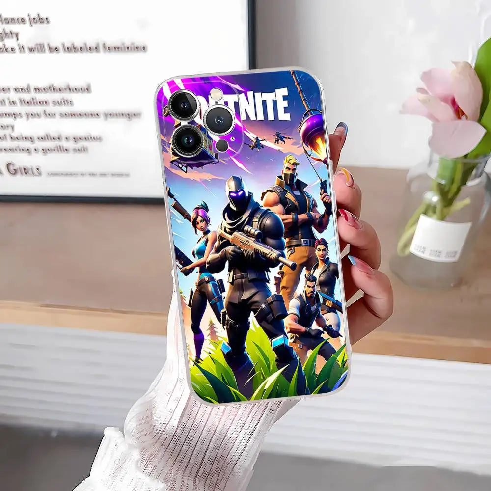 F-Fortnites-Cools Phone Case For iPhone 17, 16, 15, 14, 13, 12, 11 Pro Max Plus Soft Cover Personalized DIY