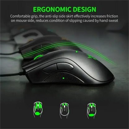 Razer DeathAdder Essential Wired Gaming Mouse, 6400 DPI Optical Gaming Mouse with 5 Programmable Buttons, Ergonomic USB Gaming Mouse for PC & Laptop