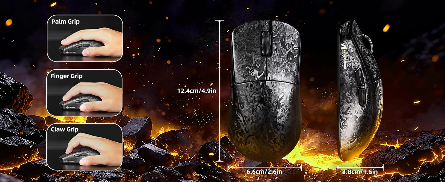 ATTACK SHARK R11 ULTRA trådlös gamingmus i kolfiber, 8000Hz, PAW3950MAX, 42000DPI, 49g lättvikt, 20000FPS, Nordic 52840