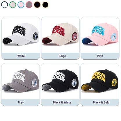 Modna czapka baseballowa do sportu na świeżym powietrzu, unisex, dla mężczyzn i kobiet, z uniwersalnym haftem literowym, regulowana czapka typu snapback