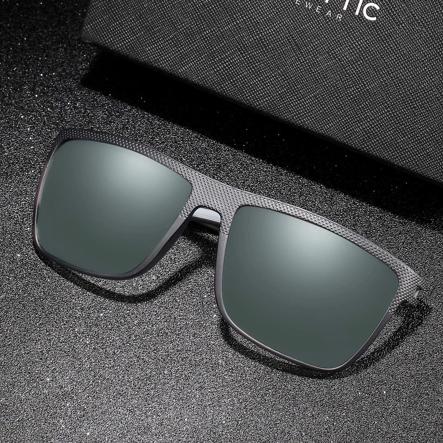 ZENOTTIC Polarized Sunglasses for Men Shades Lightweight TR90 Frame UV400 Protection Square Outdoor Trave Driving Sun Glasses