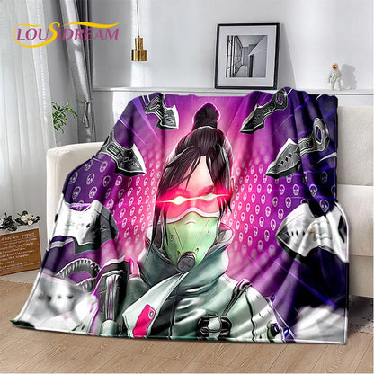 Apex Legends Game Gamer Cartoon Soft Plush Blanket,Flannel Blanket Throw Blanket for Living Room Bedroom Bed Sofa Picnic Cover