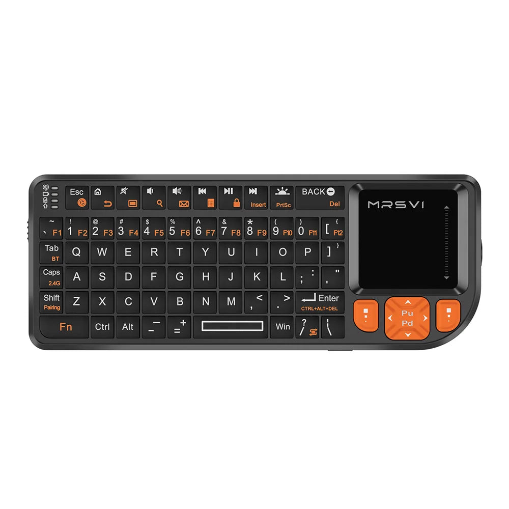 Teclado Bluetooth Mini MRSVI A8 PLUS, teclado sem fios 2.4GHz retroiluminado com touchpad para Android TV Box, Mac, portátil, Windows