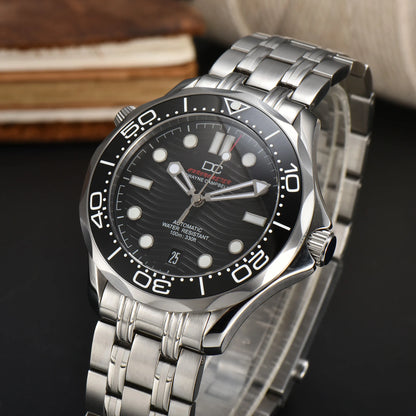 DWAYNE CAMPBELL Top-Luxus-NH35-Automatikuhr für Herren, mechanisch, Keramiklünette, wasserdichte klassische Business-Armbanduhr