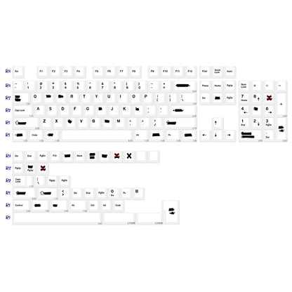 KBDiy Retro GMK Redacted Keycaps White ISO Cherry Profile PBT Keycap Alice Spacer Bar 7u For 60 Mechanical Keyboard MX Switch
