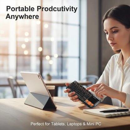 Teclado Bluetooth Mini MRSVI A8 PLUS, teclado sem fios 2.4GHz retroiluminado com touchpad para Android TV Box, Mac, portátil, Windows