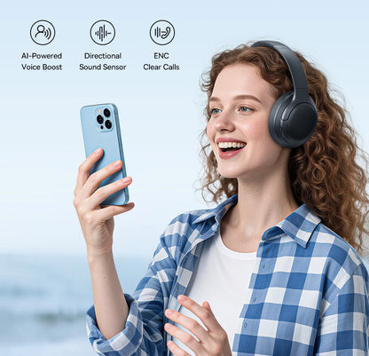 Auscultadores Over-Ear Sem Fios Bluetooth 5.3 Baseus – Driver HiFi de 40mm, Headset Dobrável com 70H de Autonomia e Áudio Espacial