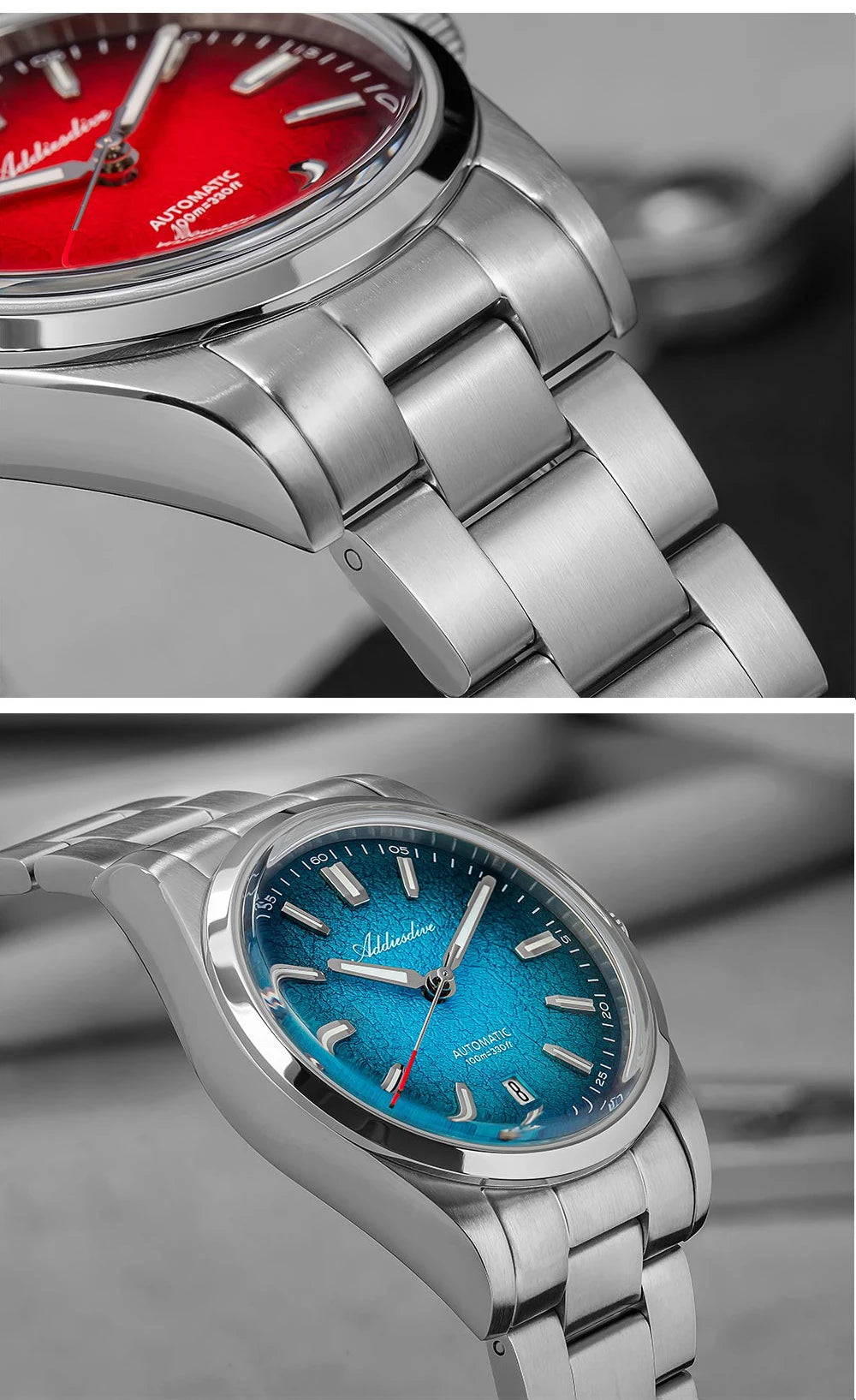 ADDIESDIVE Luxury Men's Automatic Watch BGW9 Super Luminous Bubble Mirror Glass 100m Waterproof Analog Men Steel Watches AD2531