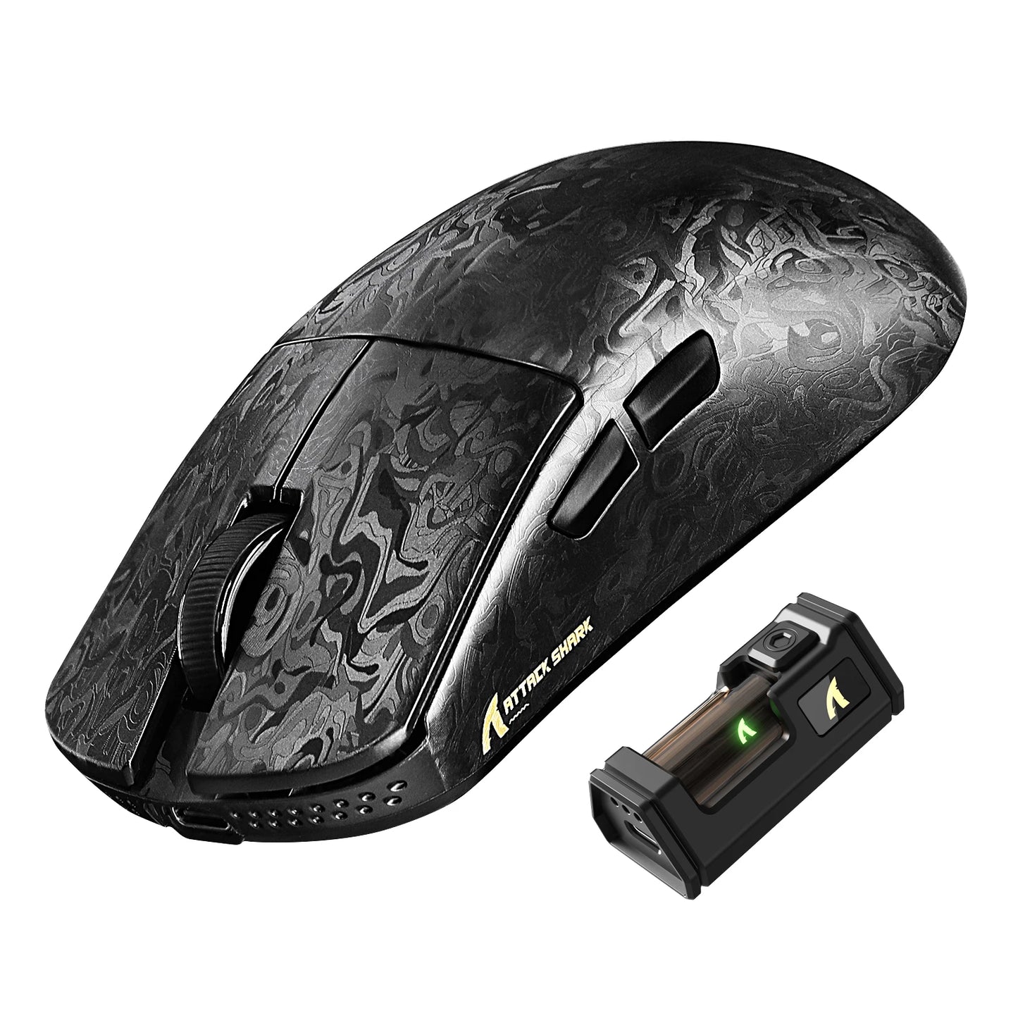 ATTACK SHARK R11 ULTRA trådlös gamingmus i kolfiber, 8000Hz, PAW3950MAX, 42000DPI, 49g lättvikt, 20000FPS, Nordic 52840