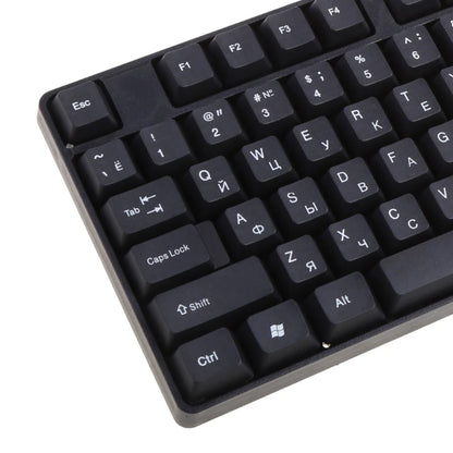 Teclado ergonómico USB para PC, teclado russo / teclado inglês, DropShipping
