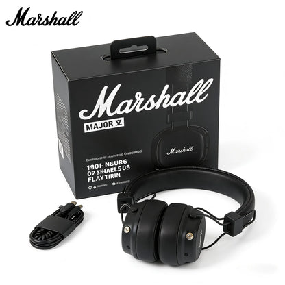 Auscultadores Bluetooth On-Ear Marshall Major V – Auricular Sem Fios Dobrável com Graves Profundos e Microfone para Desporto, Gaming e Utilização Diária