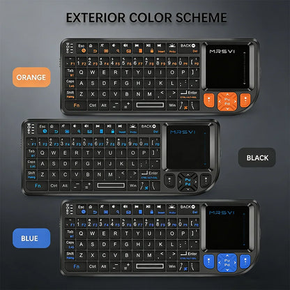 MRSVI Mini Teclado A8 PLUS, teclado sem fios retroiluminado 2.4GHz e Bluetooth5.0 com touchpad para Android TV Box, Mac, portátil, Windows