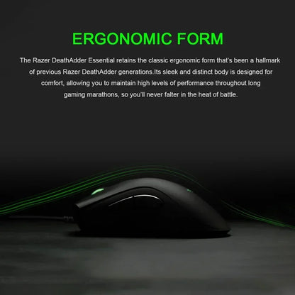 Razer DeathAdder Essential Wired Gaming Mouse, 6400 DPI Optical Gaming Mouse with 5 Programmable Buttons, Ergonomic USB Gaming Mouse for PC & Laptop