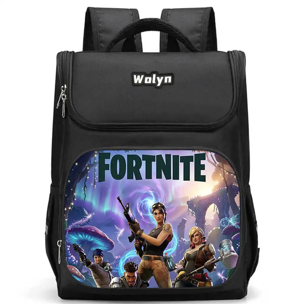 School Backpack With Multi Compartment, Large Cartoon Fortnite School Bags For Boys & Girls, Durable Child Backpack For Ages 5-10