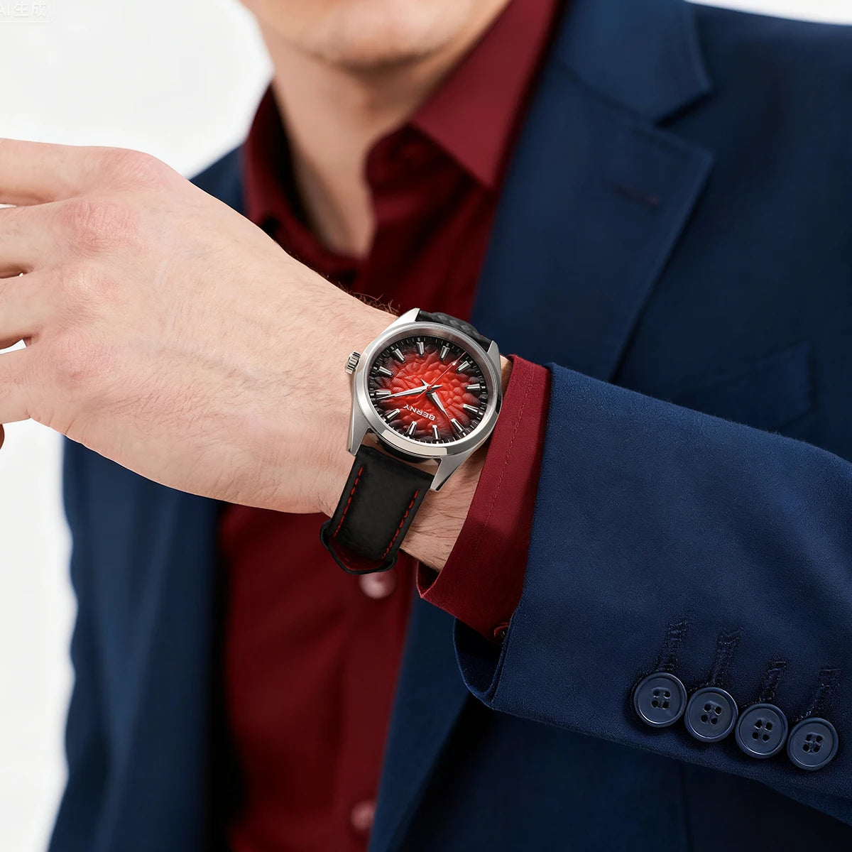 BERNY Men's Watch 10ATM Sapphire Luminous Fashion Quart Watches Full Stainless Steel Classic Dress Business Wristwatch
